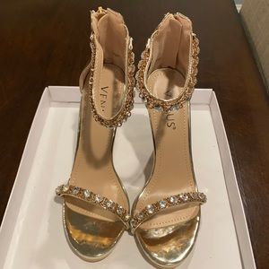Women’s Venus Gold Metallic Heels - Size 6